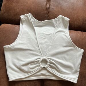 White Ring Cropped Tank